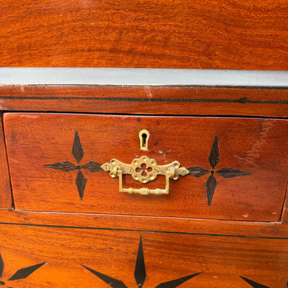 Large Antique Indian Campaign Trunk Chest on Stand – Brass Bound Colonial Storage Chest