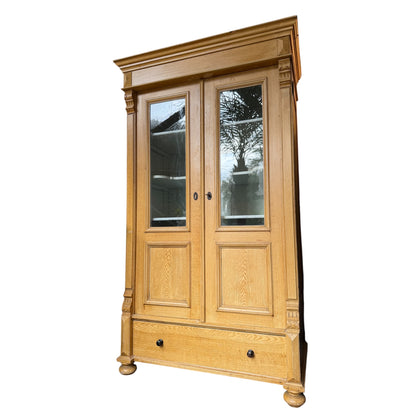 Antique Pine Knock-Down Linen Press / Armoire – Victorian Storage Cabinet