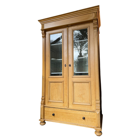 Antique Pine Knock-Down Linen Press / Armoire – Victorian Storage Cabinet