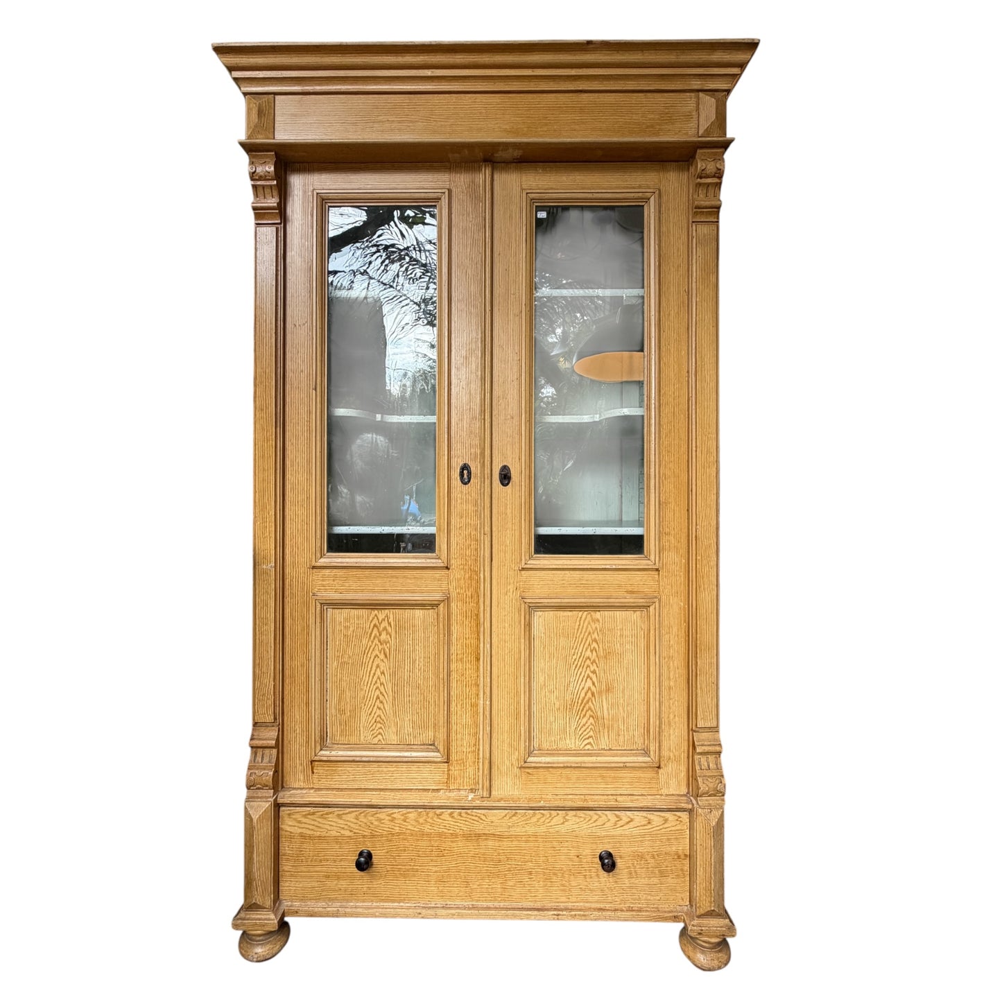 Antique Pine Knock-Down Linen Press / Armoire – Victorian Storage Cabinet