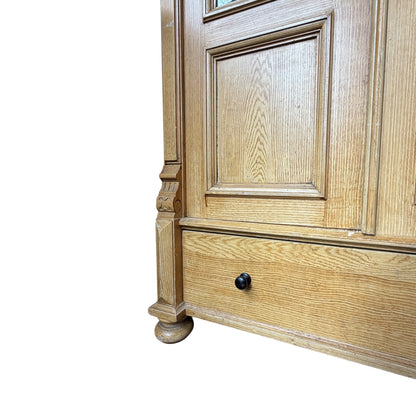 Antique Pine Knock-Down Linen Press / Armoire – Victorian Storage Cabinet