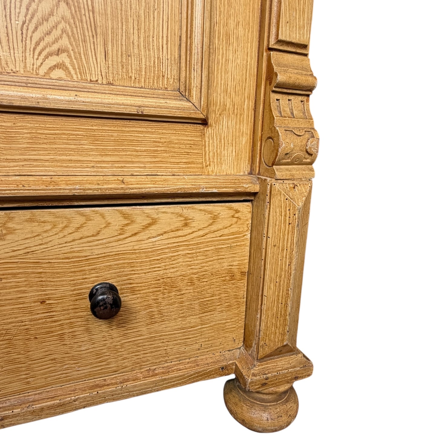 Antique Pine Knock-Down Linen Press / Armoire – Victorian Storage Cabinet