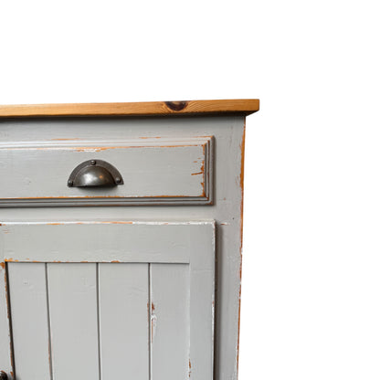 Painted Pine Sideboard / Cupboard – Rustic Farmhouse Cabinet
