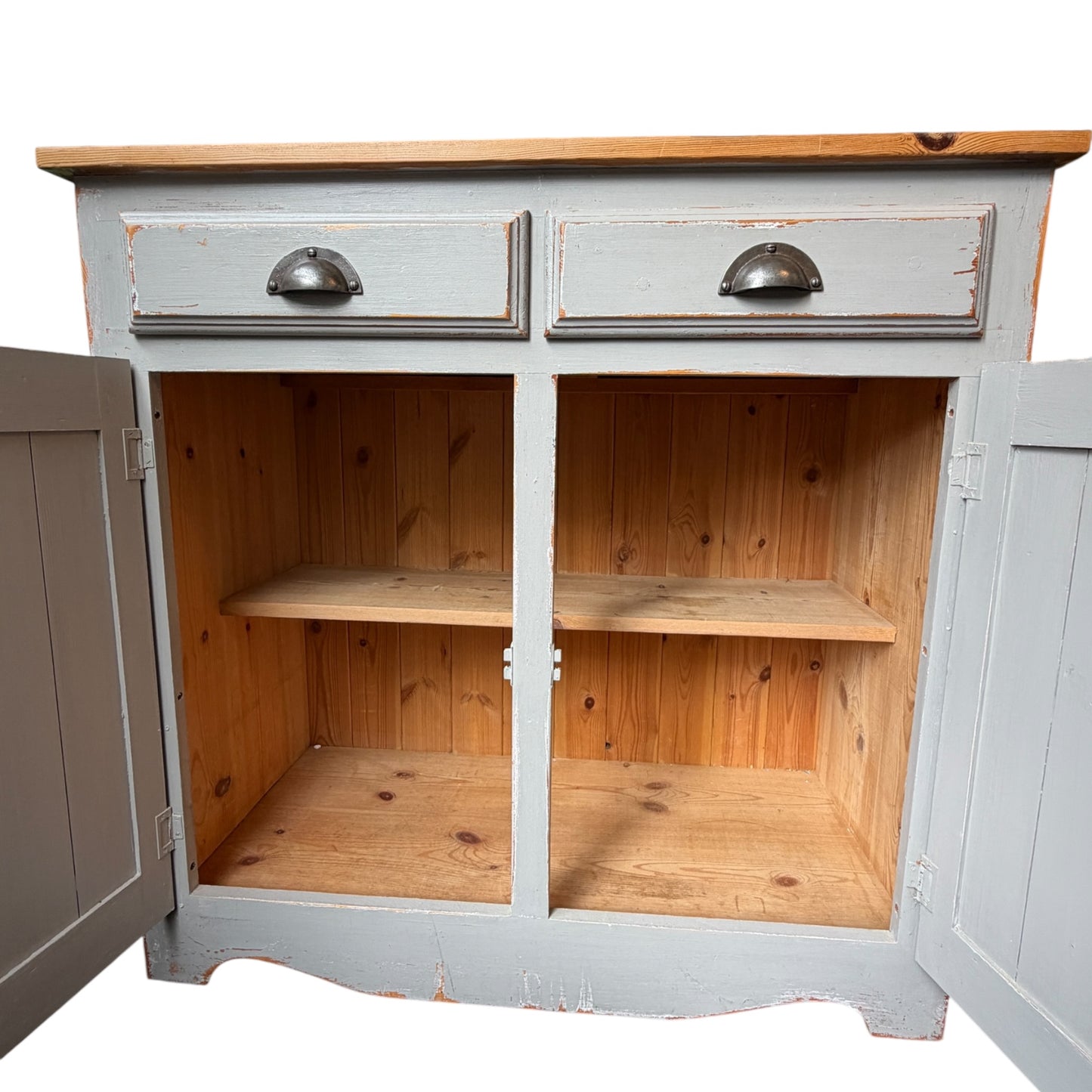 Painted Pine Sideboard / Cupboard – Rustic Farmhouse Cabinet