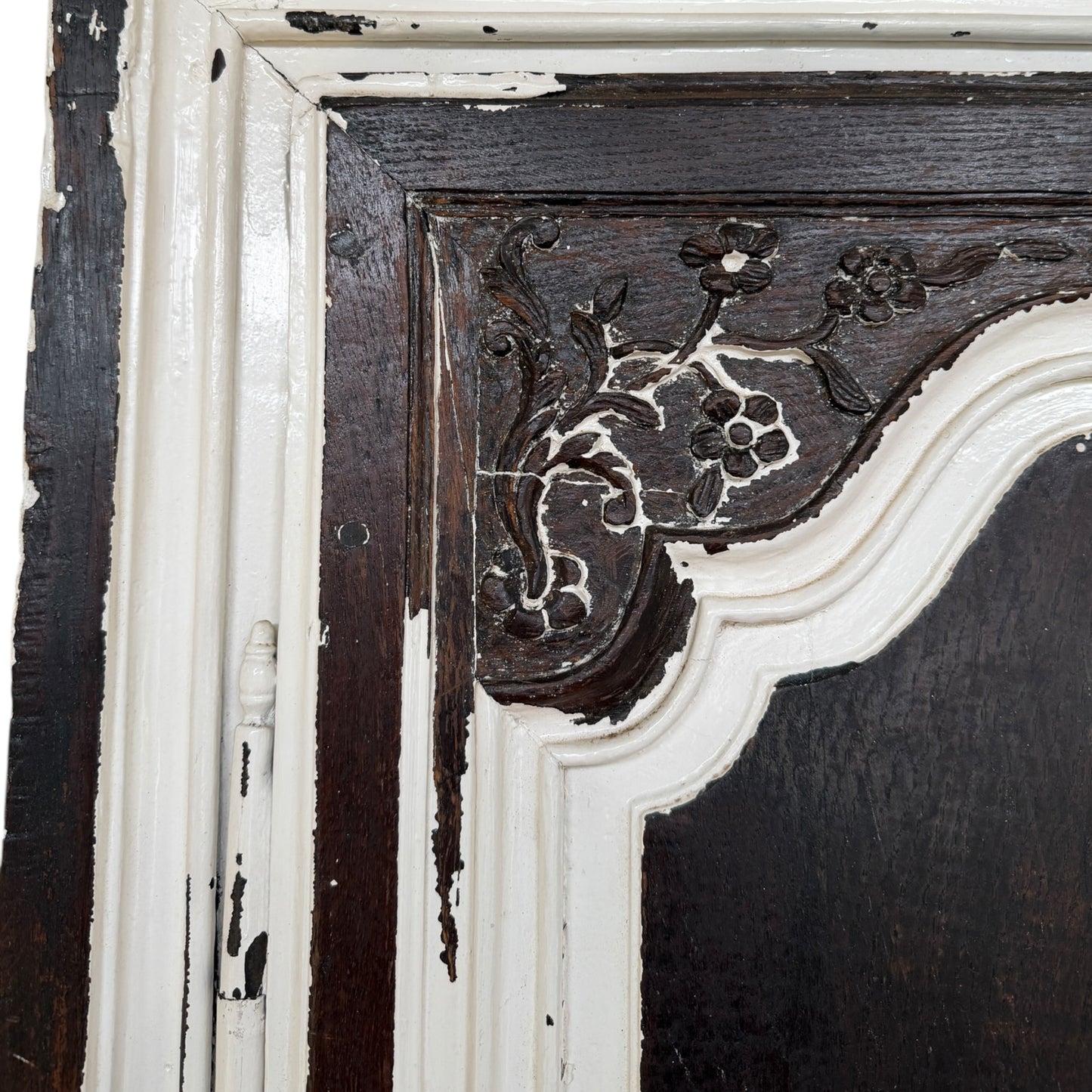 Antique French Oak Armoire Wardrobe – Rustic Painted Country Cupboard