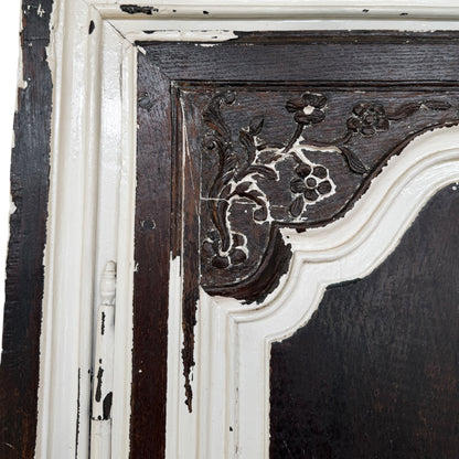 Antique French Oak Armoire Wardrobe – Rustic Painted Country Cupboard