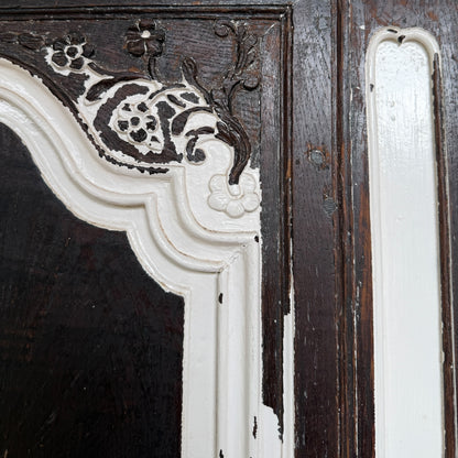 Antique French Oak Armoire Wardrobe – Rustic Painted Country Cupboard