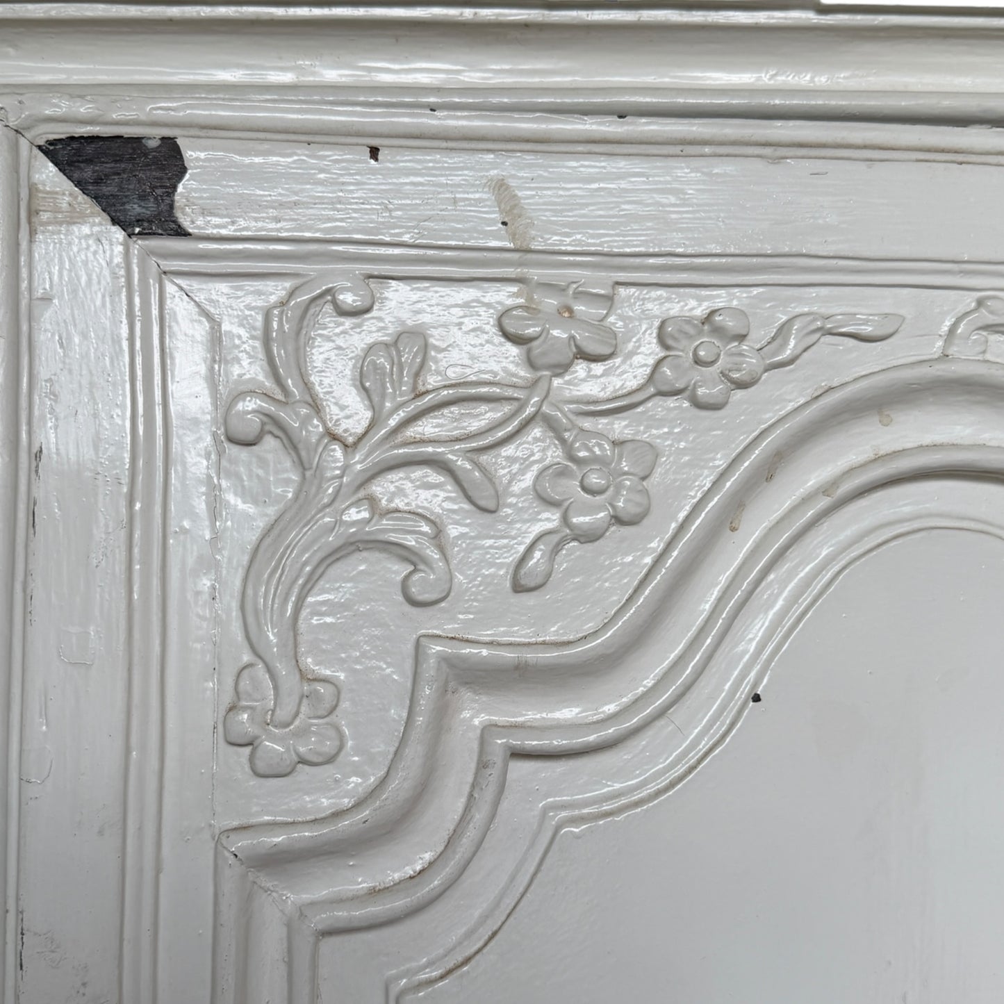 Antique French Oak Armoire Wardrobe – Rustic Painted Country Cupboard