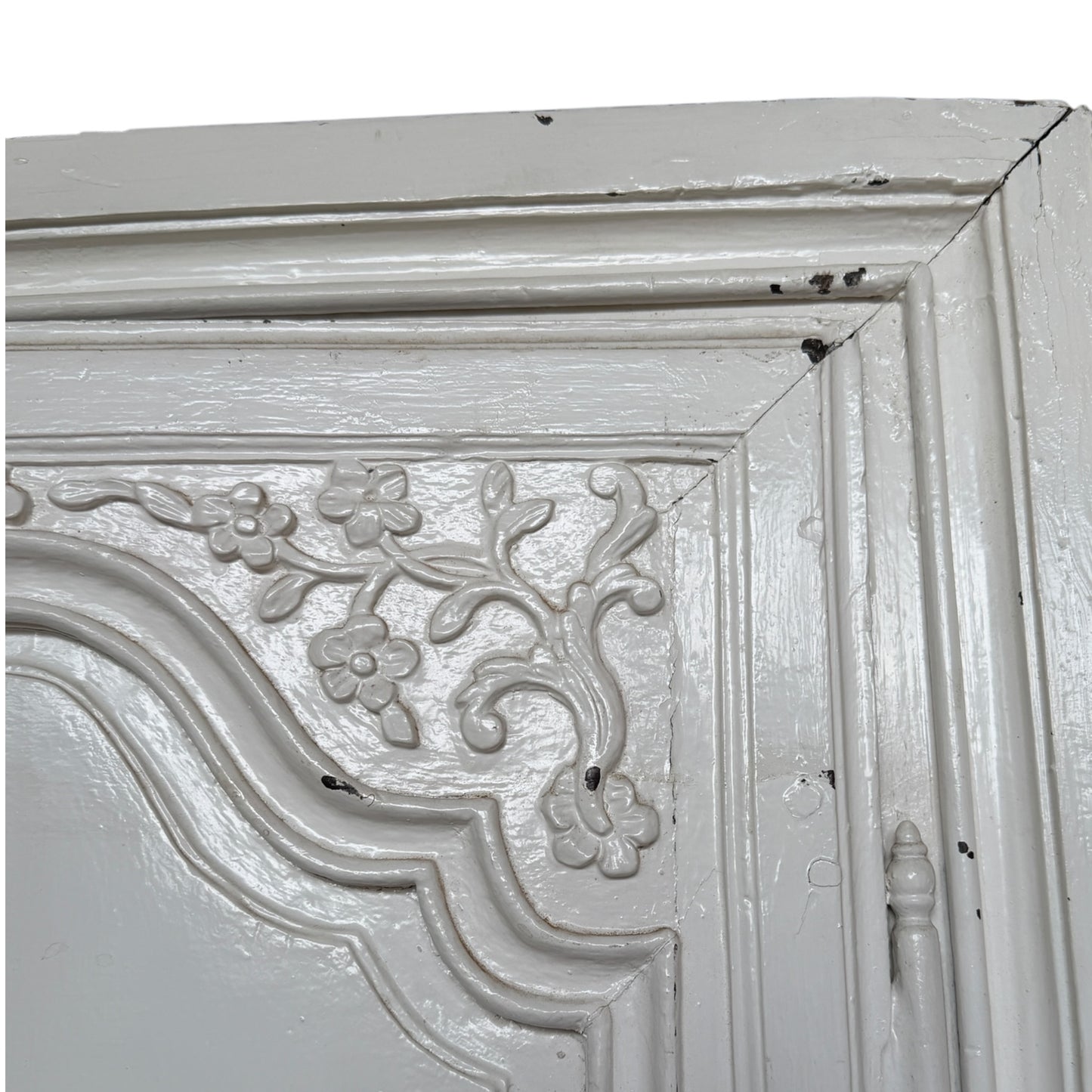 Antique French Oak Armoire Wardrobe – Rustic Painted Country Cupboard