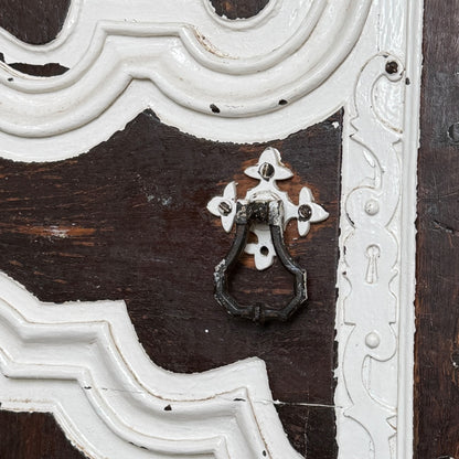 Antique French Oak Armoire Wardrobe – Rustic Painted Country Cupboard