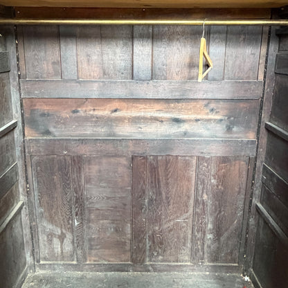 Antique French Oak Armoire Wardrobe – Rustic Painted Country Cupboard