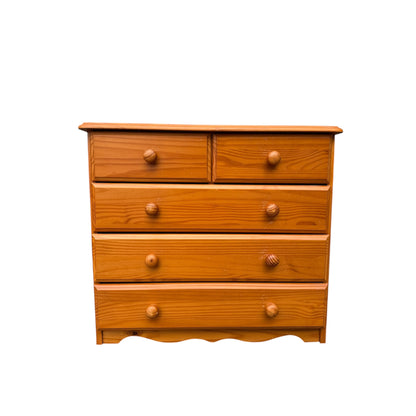 Contemporary Pine Chest of Drawers – 5 Drawer Bedroom Storage Chest – Rustic Country Style