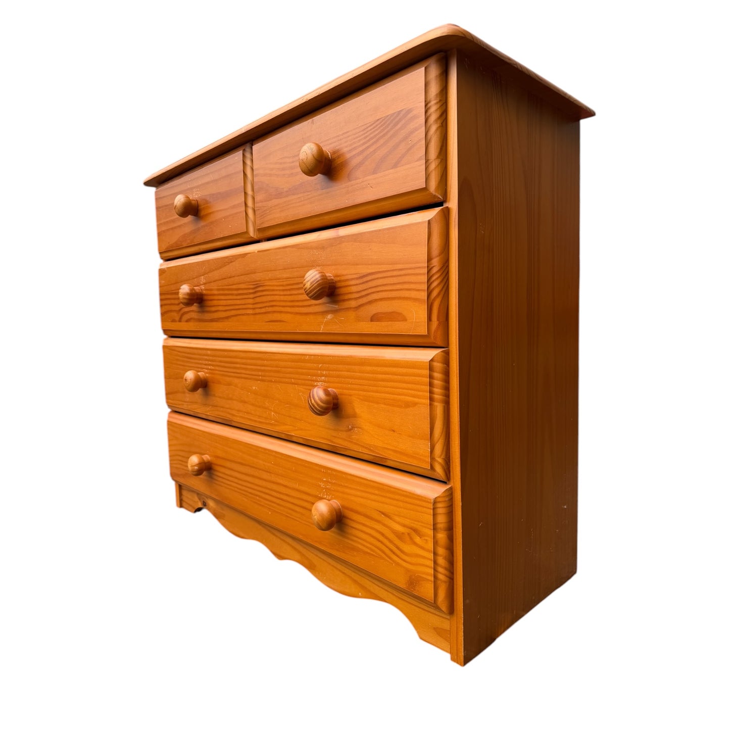 Contemporary Pine Chest of Drawers – 5 Drawer Bedroom Storage Chest – Rustic Country Style