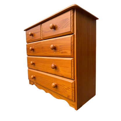 Contemporary Pine Chest of Drawers – 5 Drawer Bedroom Storage Chest – Rustic Country Style