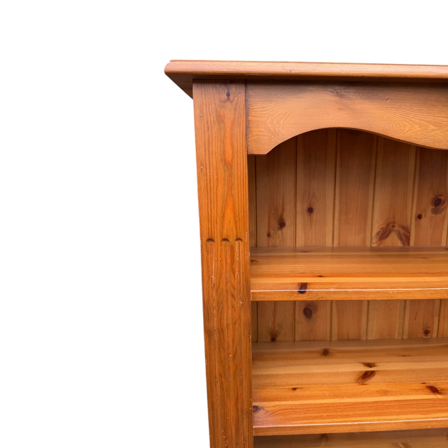 Contemporary Pine Bookcase / Open Shelving Unit – Rustic Country Style Display Shelves