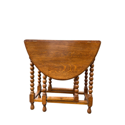Oak Drop Leaf Dining Table – Barley Twist Legs – Gateleg Extending Table