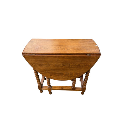 Oak Drop Leaf Dining Table – Barley Twist Legs – Gateleg Extending Table