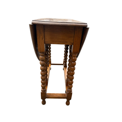 Oak Drop Leaf Dining Table – Barley Twist Legs – Gateleg Extending Table