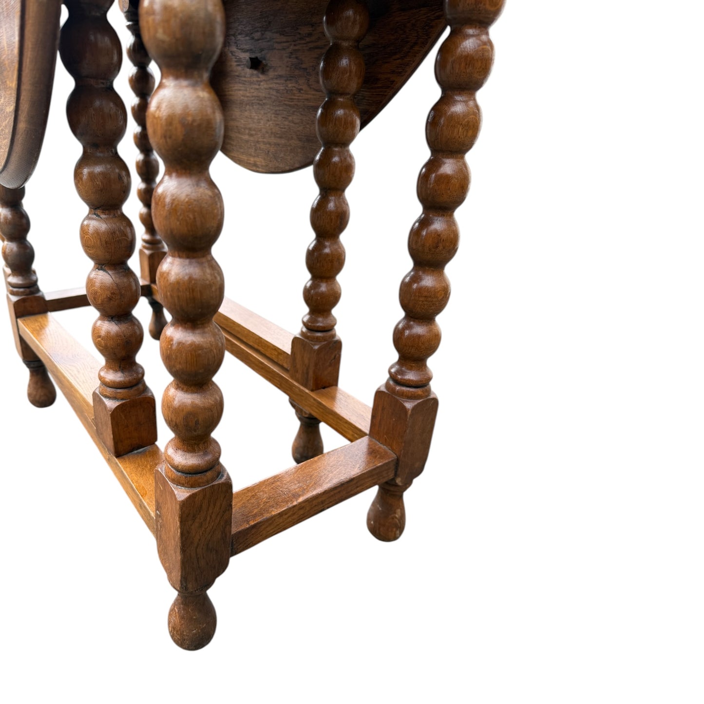 Oak Drop Leaf Dining Table – Barley Twist Legs – Gateleg Extending Table
