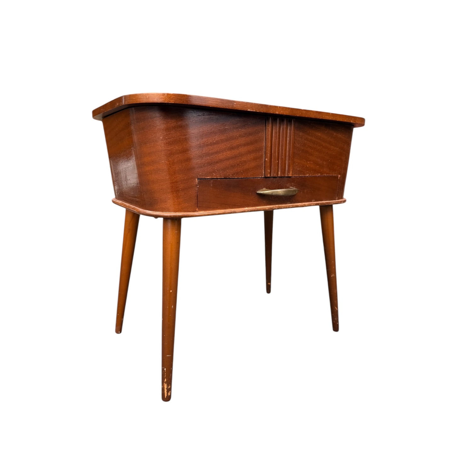 Vintage Mid Century Sewing Box Side Table – Morco Product – Lift Top Storage Cabinet