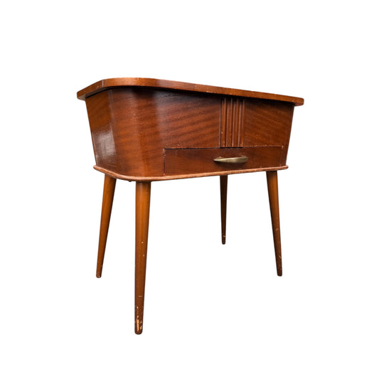 Vintage Mid Century Sewing Box Side Table – Morco Product – Lift Top Storage Cabinet