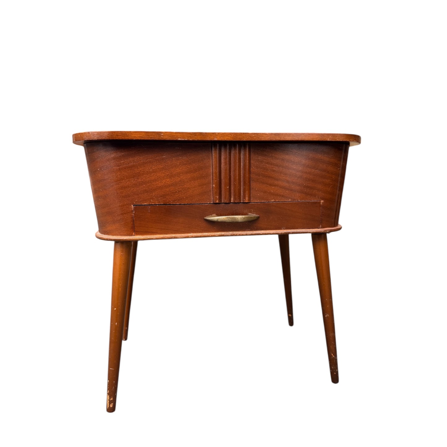 Vintage Mid Century Sewing Box Side Table – Morco Product – Lift Top Storage Cabinet