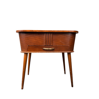 Vintage Mid Century Sewing Box Side Table – Morco Product – Lift Top Storage Cabinet