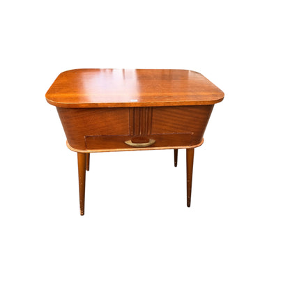 Vintage Mid Century Sewing Box Side Table – Morco Product – Lift Top Storage Cabinet