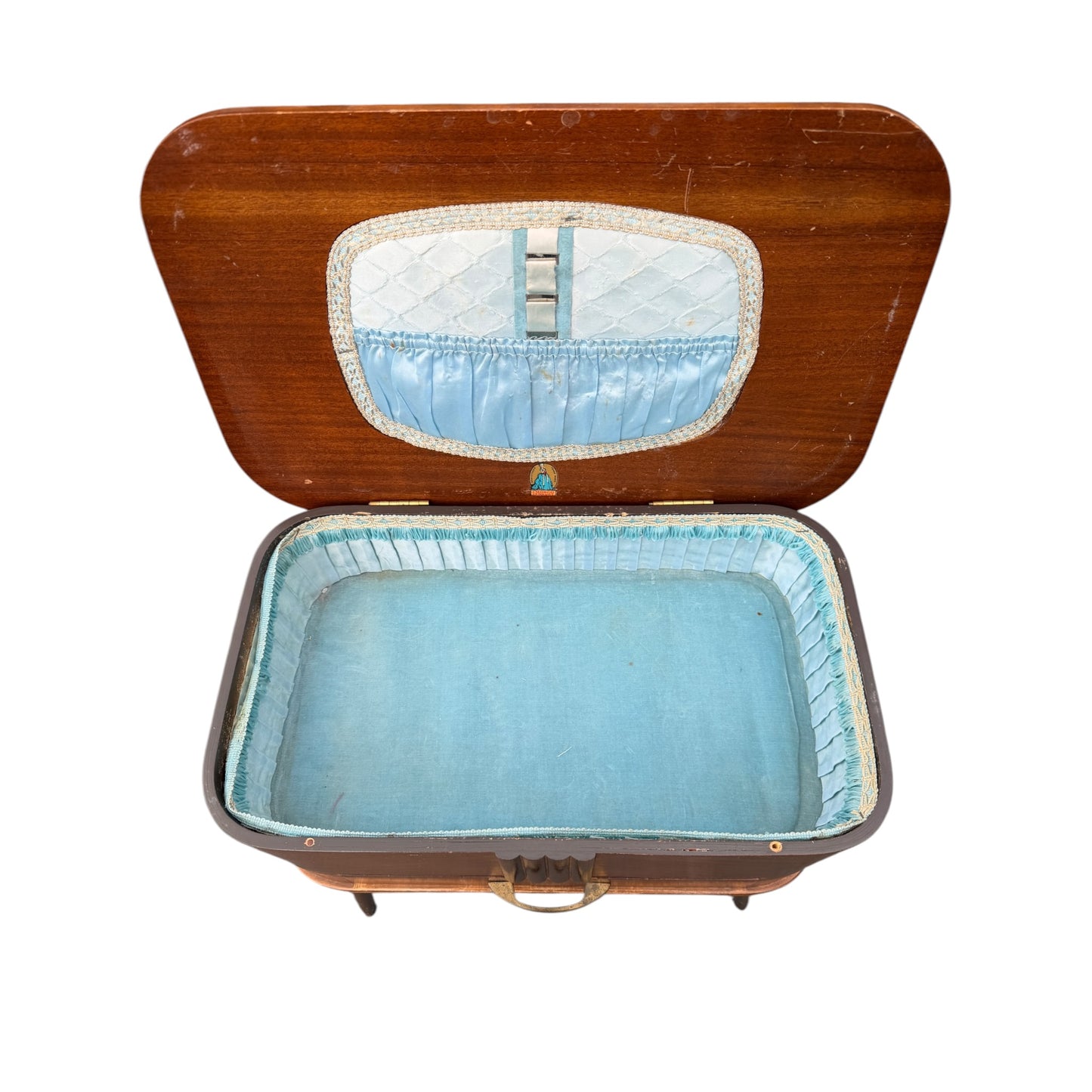 Vintage Mid Century Sewing Box Side Table – Morco Product – Lift Top Storage Cabinet