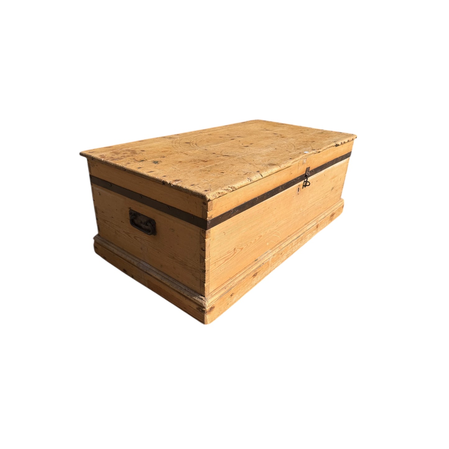 Antique Pine Blanket Chest / Storage Trunk / Coffee Table Style Box