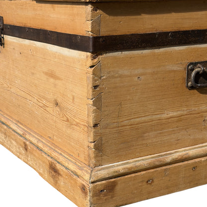 Antique Pine Blanket Chest / Storage Trunk / Coffee Table Style Box