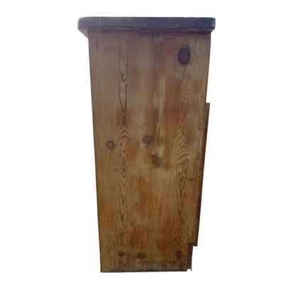 Antique Pine Sliding Door Sideboard / Low Cupboard / TV Unit