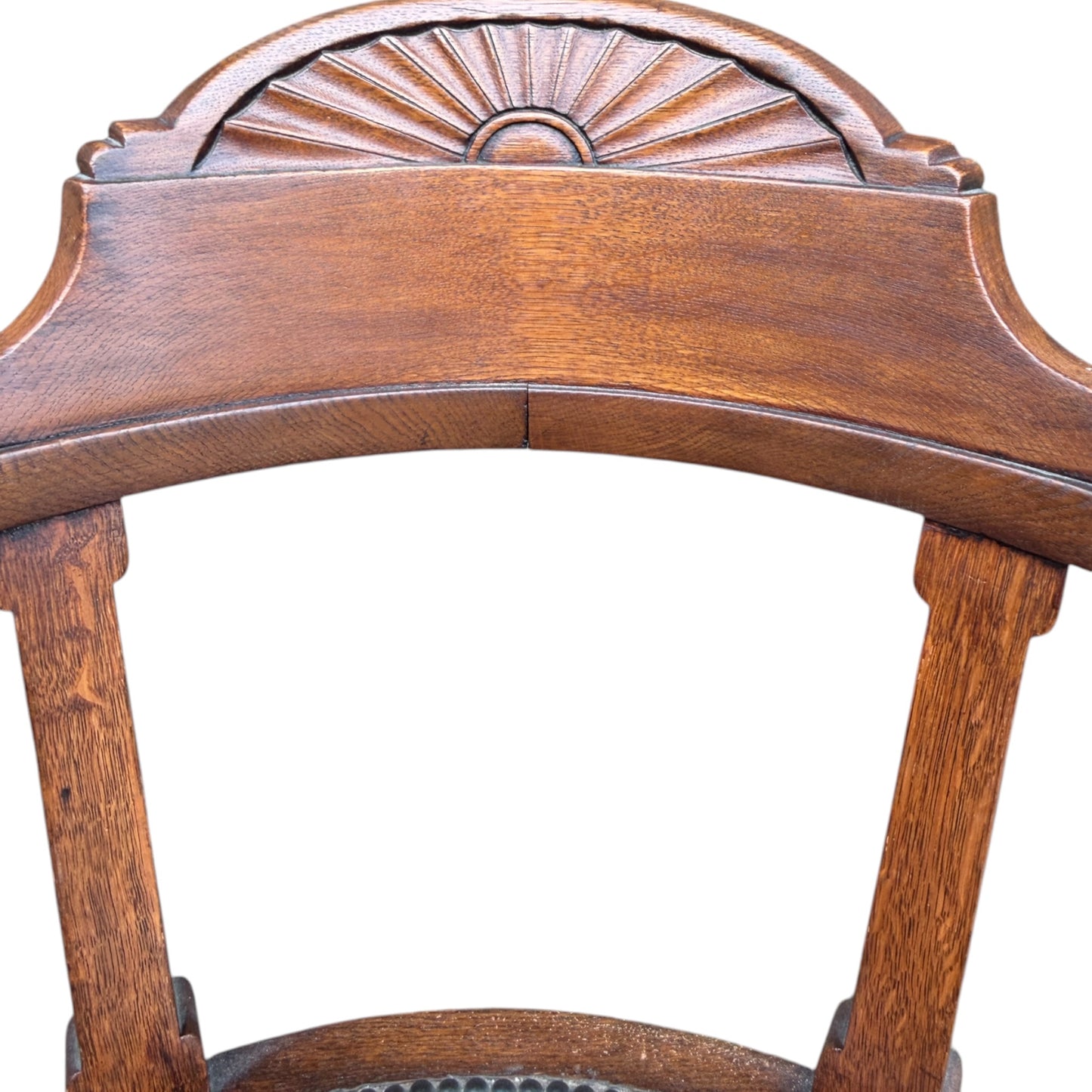 19th Century English Victorian Mahogany Revolving Desk Office Chair with Ball Arms