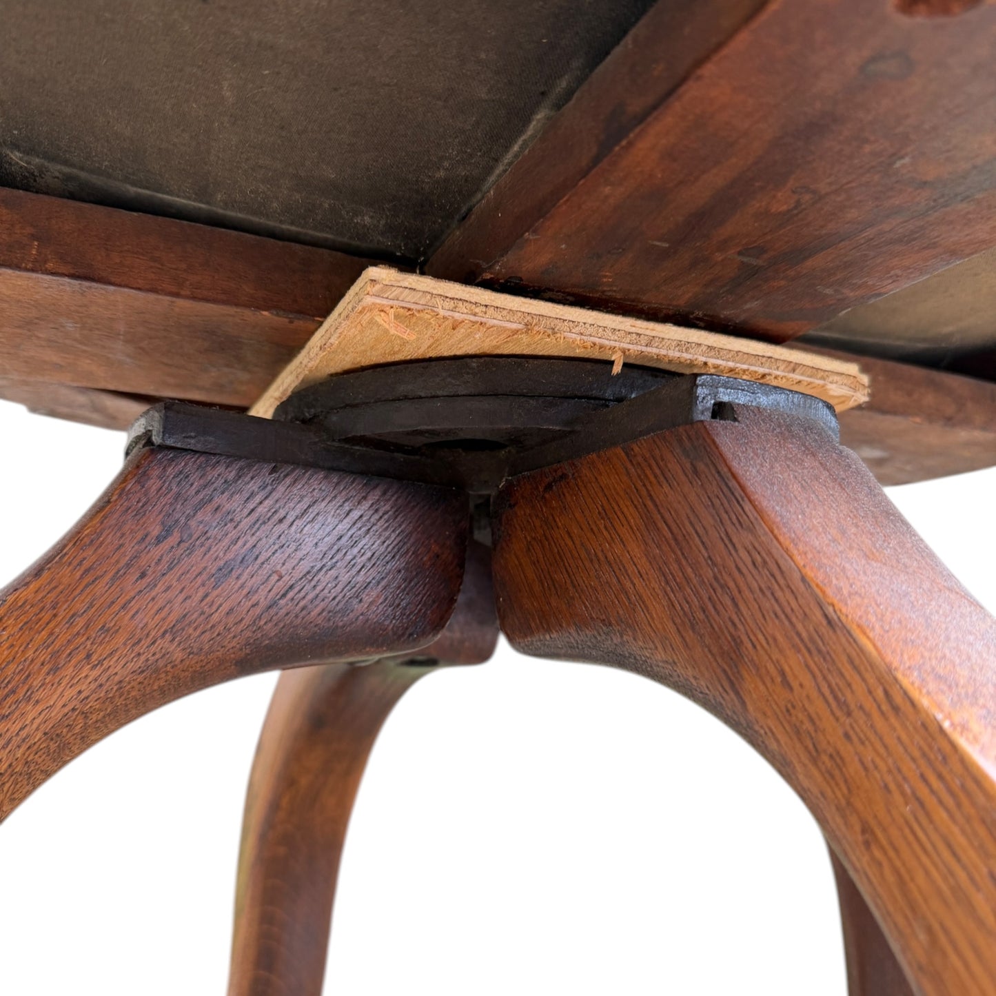 19th Century English Victorian Mahogany Revolving Desk Office Chair with Ball Arms