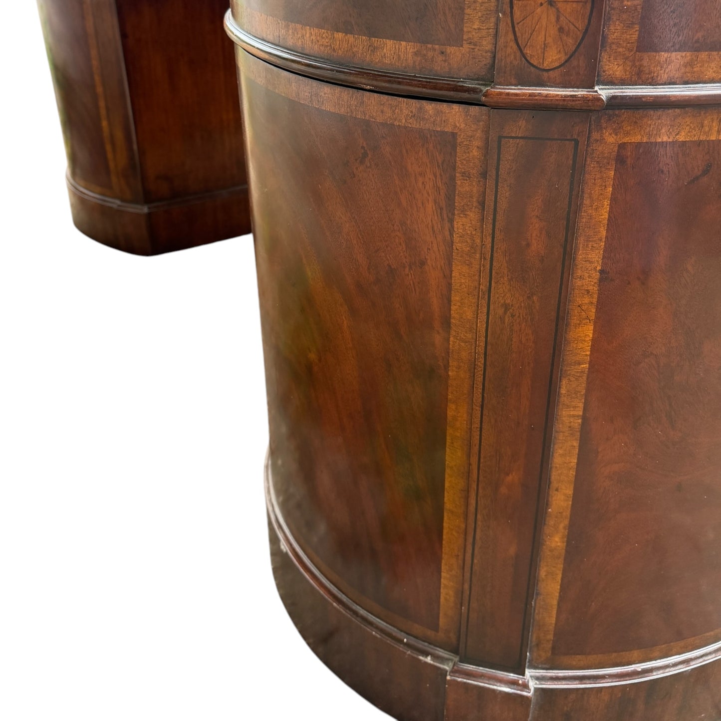 Large Traditional Leather Top Mahogany Twin Pedestal Desk by Brights of Nettlebed