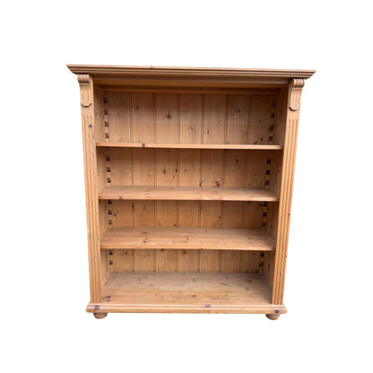 Rustic Farmhouse Waxed Antique Pine Open Bookcase