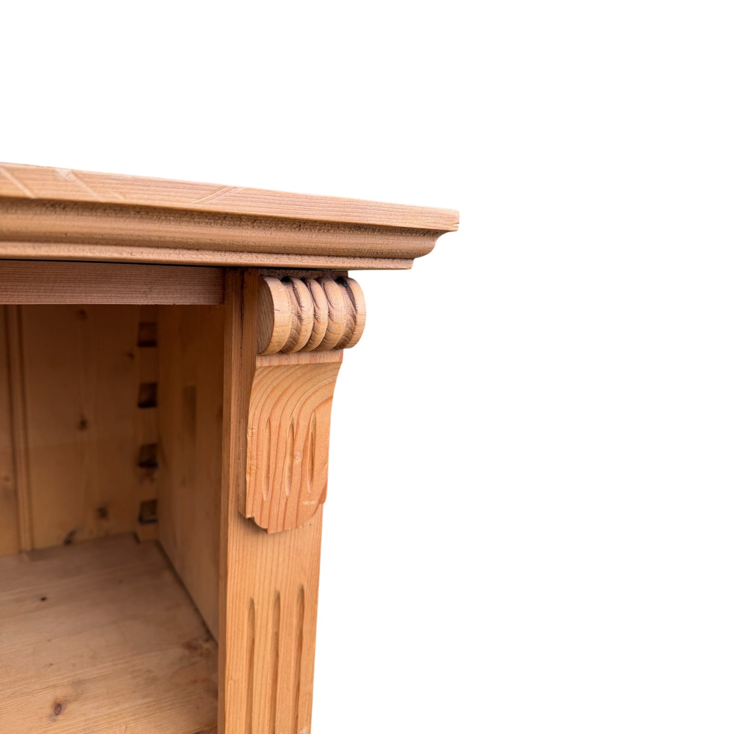 Rustic Farmhouse Waxed Antique Pine Open Bookcase