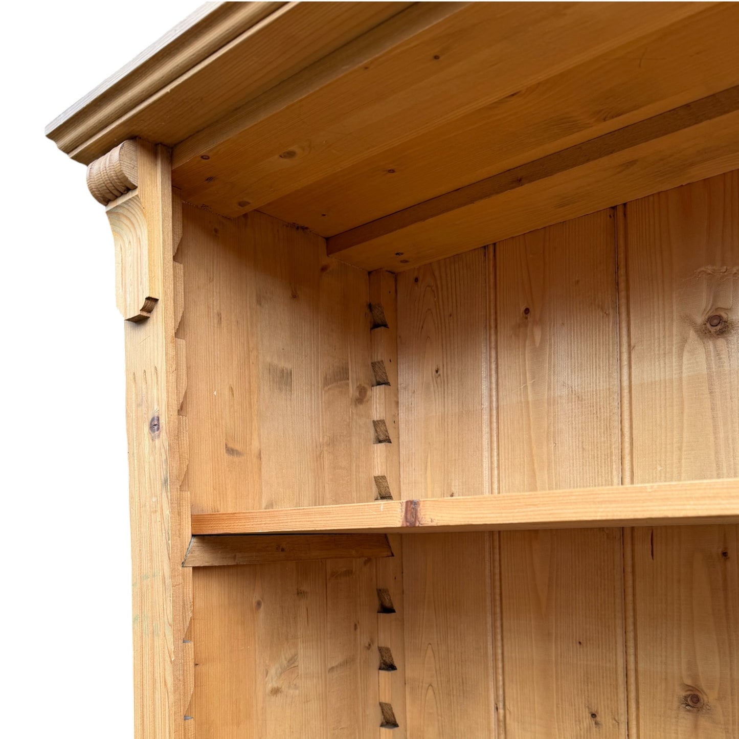 Rustic Farmhouse Waxed Antique Pine Open Bookcase