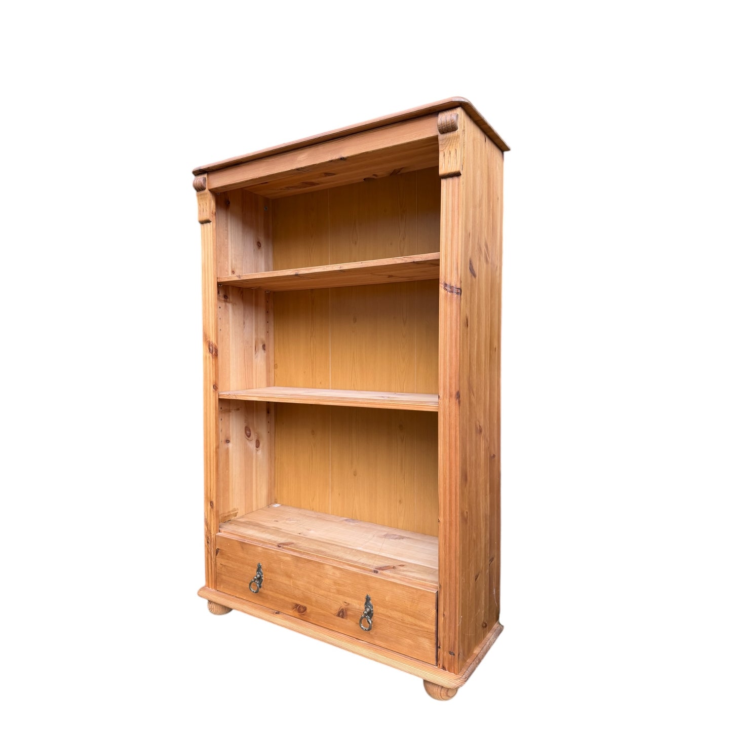 Contemporary Pine Bookcase Shelving with Drawer