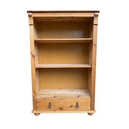 Contemporary Pine Bookcase Shelving with Drawer