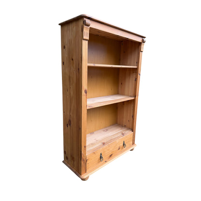 Contemporary Pine Bookcase Shelving with Drawer