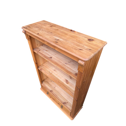 Contemporary Pine Bookcase Shelving with Drawer