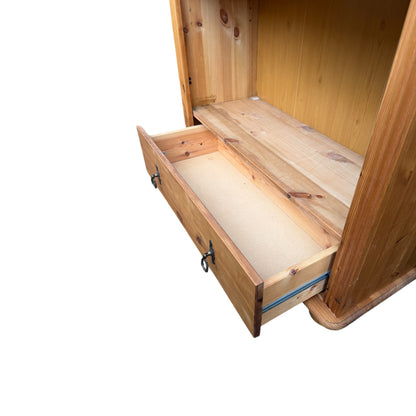 Contemporary Pine Bookcase Shelving with Drawer