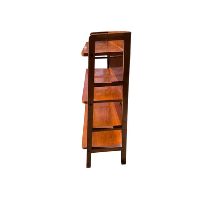 Vintage Mid Century Bookcase - 3 Tier Open Shelving Unit - Slim Storage 88cm