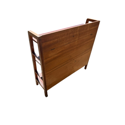 Vintage Mid Century Bookcase - 3 Tier Open Shelving Unit - Slim Storage 88cm