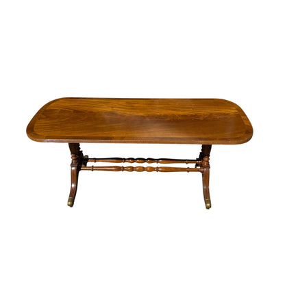 Vintage Regency Style Mahogany Coffee Table - Large Flame Veneer Sofa Table 122cm