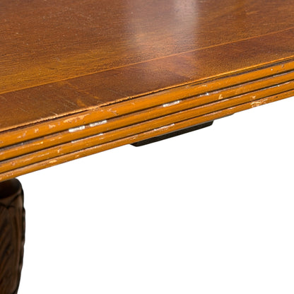 Vintage Regency Style Mahogany Coffee Table - Large Flame Veneer Sofa Table 122cm