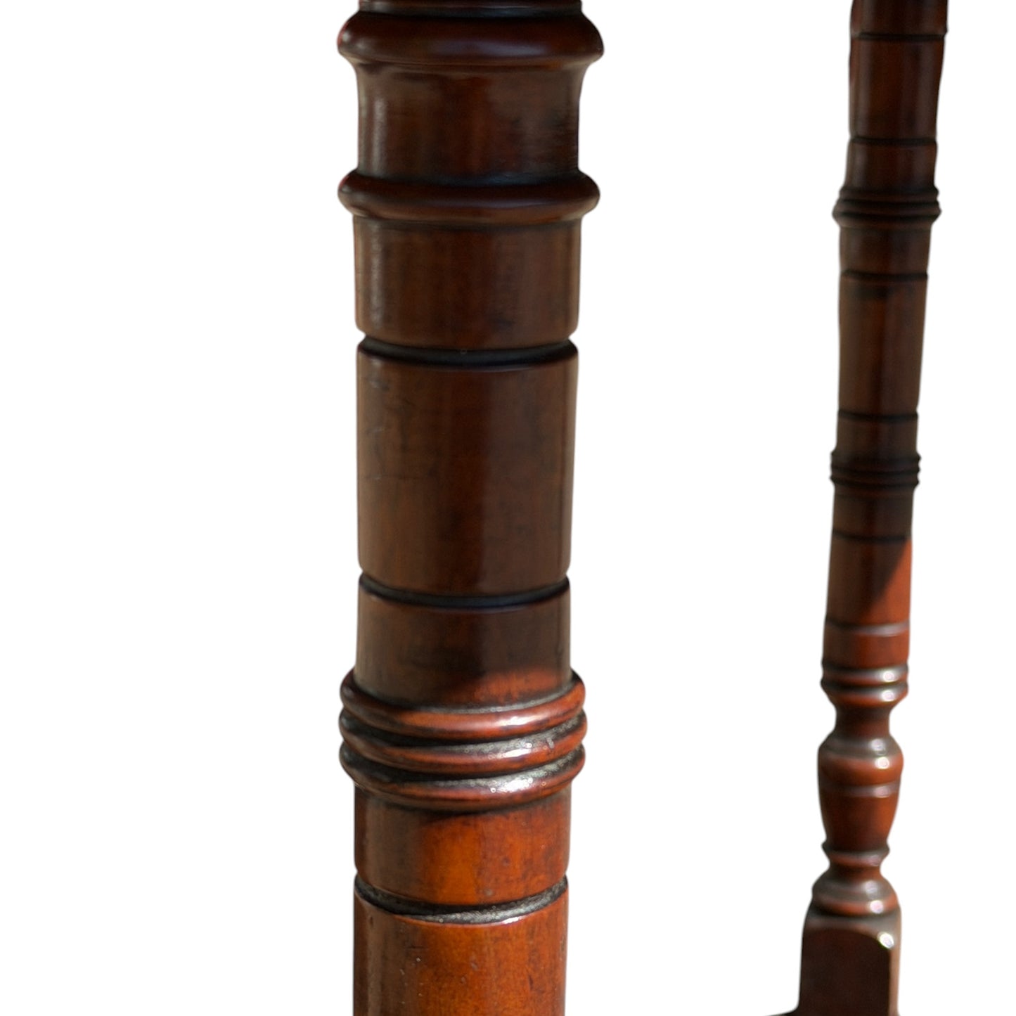 Antique Victorian Octagonal Lamp Table - Walnut Occasional Tiered Side Table 77cm