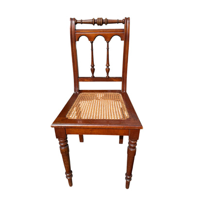 Vintage Victorian Style Side Chair - Bedroom Occasional Chair Woven Cane Seat