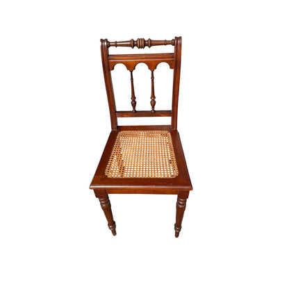 Vintage Victorian Style Side Chair - Bedroom Occasional Chair Woven Cane Seat